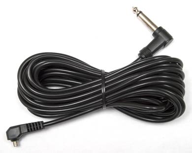 5 Meter (16 Feet) Straight Flash Sync with 1&frasl;4 Inch (6.3mm) Right Angle Phone Plug (mono)