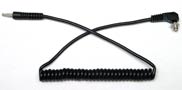 Screwlock PC to Miniphone Plug (1&frasl;8" � 3.5mm) Coiled Flash Sync Cord