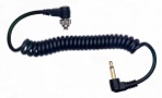 Coiled Cord with Right Angle Miniphone Plug (3.5mm - 1&nbsp;&frasl;&nbsp;8 inch) and screwlock PC connectors